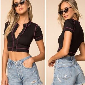 Revolve super down crop top